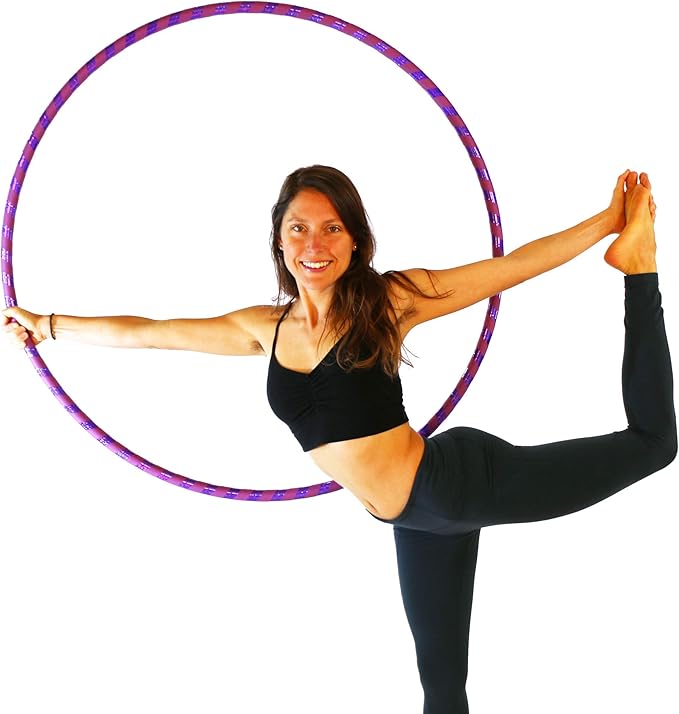 Weighted Beginner Fitness Hula Hoop for Adults - Exercise Hoop for Weight Loss & Core Workout - Large Diameter Hoop for Easy Learning - Handmade in USA - Multiple Sizes & Colors