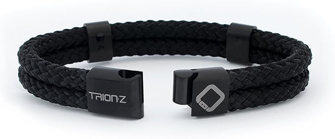 Trion:Z Zen Loop Duo Magnetic Field Therapy Wristband for Women & Men Featuring Patented ANSPO Technology (Black, X-Large)