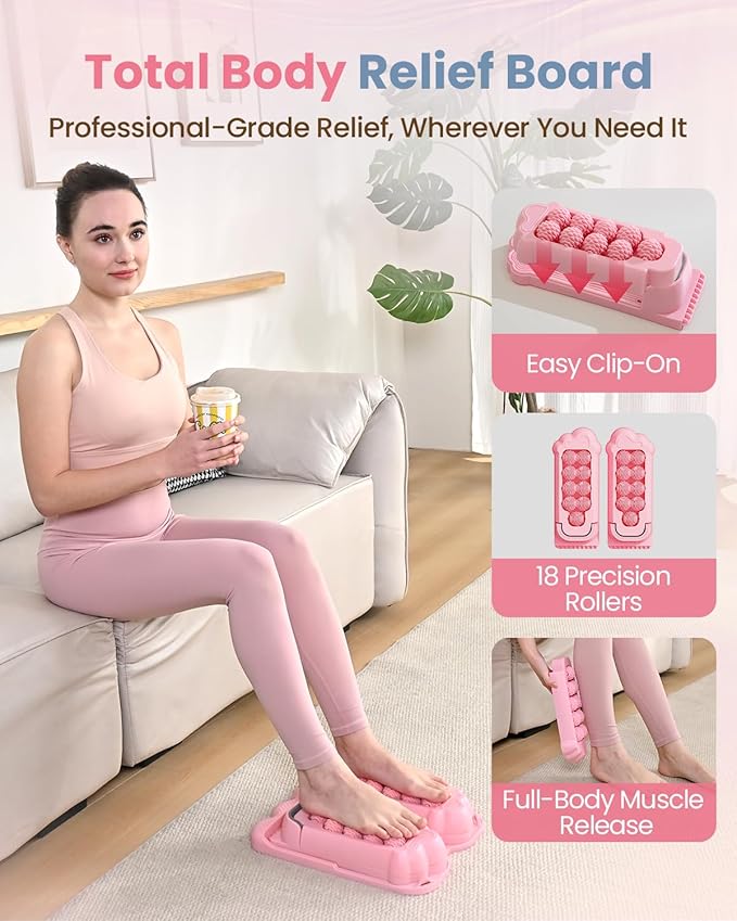 Slant Board, 3 in 1 Calf Stretch Board with Foot Massager & Resistance Bands, 12-Level Adjustable Incline Calf Stretcher for Relieving Calf Ankle Achilles Pain, Balance Exercise Trainer