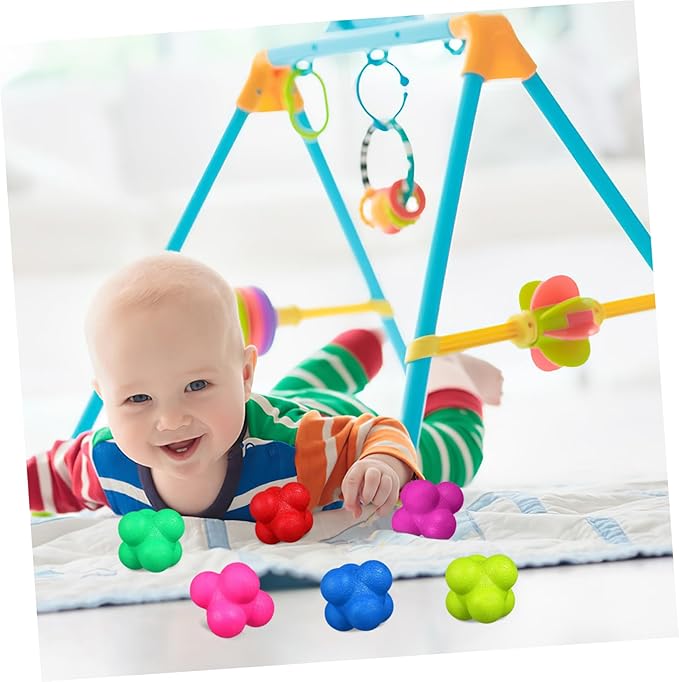 6pcs Hexagonal Reaction Balls Sports Training Reflex Balls for Boys and Girls Adults Fitness Goalkeeper Agility