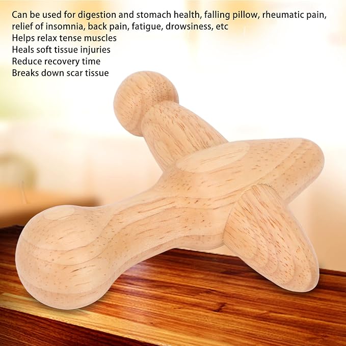 Trigger Point Massager Tool, Wood Deep Tissue Acupressure Massage Tools for Full Body Relaxing, Handcrafted Thumb Saver Massager