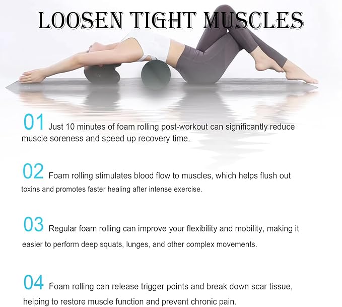 35“ High Density Fitness Foam Roller, Super Soft Round PE Foam Roller Exercises Yoga, Stretching, Deep Tissue&Muscle Recovery Relieves Muscle Pain, Improves Mobility & Circulation (Black)
