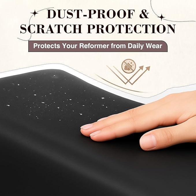Pilates Reformer Protective Cover Dustproof Waterproof Oxford Fabric with Elastic Edge 2 Handles Drawstring Reformer Machine Cover for Indoor Outdoor Gym Home Yoga Studio,95 x 30 x 22 Inch