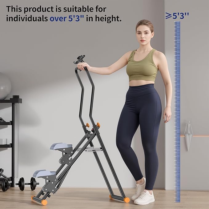 Stair Steppers with Resistance at Home Gym, Folding Vertical Climber Cardio Exercise Machine, Stair Climber for Full Body Workout with LED Display