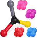 Kisangel Hand Eye Coordination Training Reaction Balls Set with 4 Multi-Color Balls and Speed Agility Tool Portable Sports Equipment for Basketball Football Training 7.87 X 7.87 X 1.57 Inches