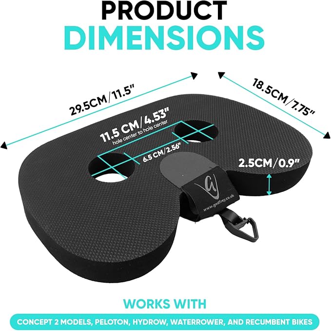 Godfrey Booster Rowing Boat Seat Pad for Men & Women - Anti-Slip Rower Pad for in-Boat, Concept 2, Water Rowers & Rowing Machines
