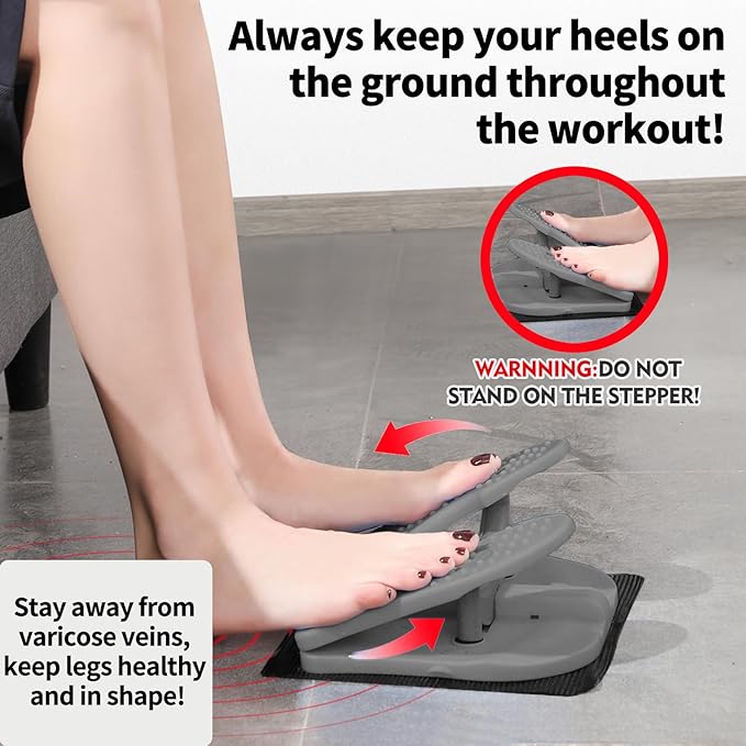 Mini Foldable Leg Exerciser | Portable Foot Pedal Exercise Machine | Under Desk Stepper for Leg Muscle Training, Leg Circulation & Home Office Use