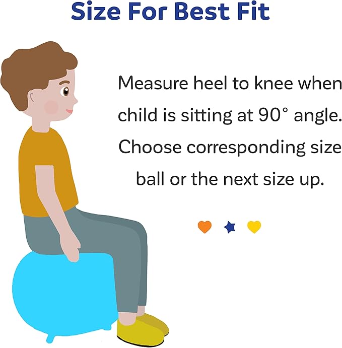 Fun & Function - Chair Ball - Yoga Ball Chair for Kids - Flexible Seating for Classroom, Elementary & Middle School - Wiggle Chair for Kids - Blue - 21" - Child Ball Seat