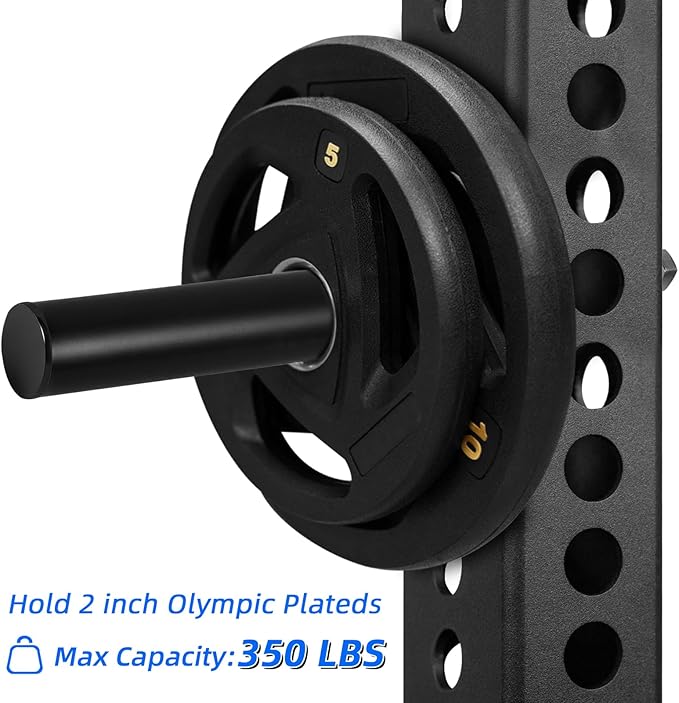 Weight Plate Holder for Power Rack Attachment, Squat Rack Weight Storage for 2 inc Olympic Weight,Compatoble with 2x2, 2x3, 3x3 Power Cage, Fit 1"and 5/8" Hole