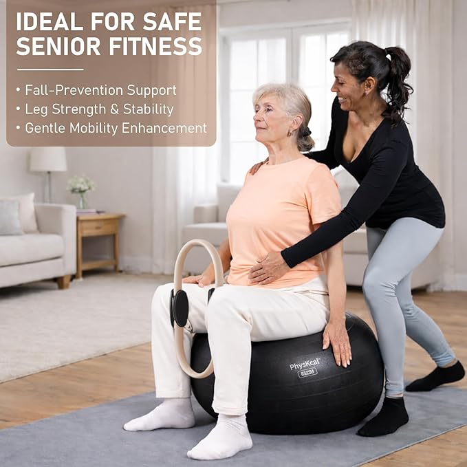 Pilates Ring, 15-Inch Magic Circle with Extra Thick Padded Handles, Pilates Equipment for Toning Inner Thighs, Arms and Strengthening Cores- Workout Guide Included