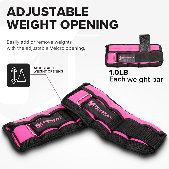 Adjustable Ankle Weights (10lbs/Pair) - Weighted Ankle Weight for Walking, Gym and Exercise - 2, 4, 6, 8, 10 LB Leg Weight Set with Straps for Women and Men - 1-5 lbs Each Ankle Adjustable for Weight Lifting
