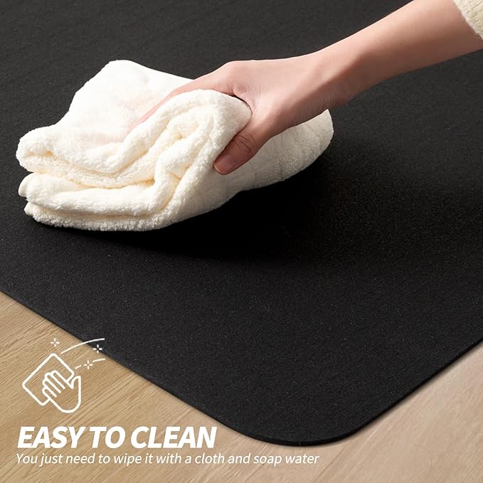 Treadmill Mat for Hardwood Floors - 100% Recycled Rubber Mat for Home Gym Flooring, Durable Workout Fitness Mats, Walking Pad Exercise Bike Equipment Mat, Non-Slip