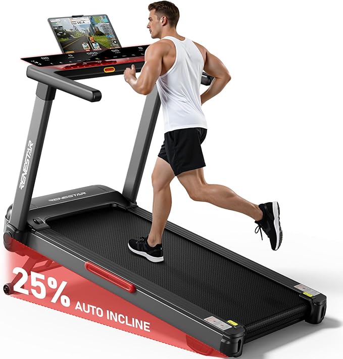 Treadmill for Home with 25% Auto Incline - 8.5MPH Max Speed, Extra Large LED Touchscreen, 300LBS Capacity, Bluetooth Speaker, 3.5HP Home Office Treadmills for Running Jogging Walking