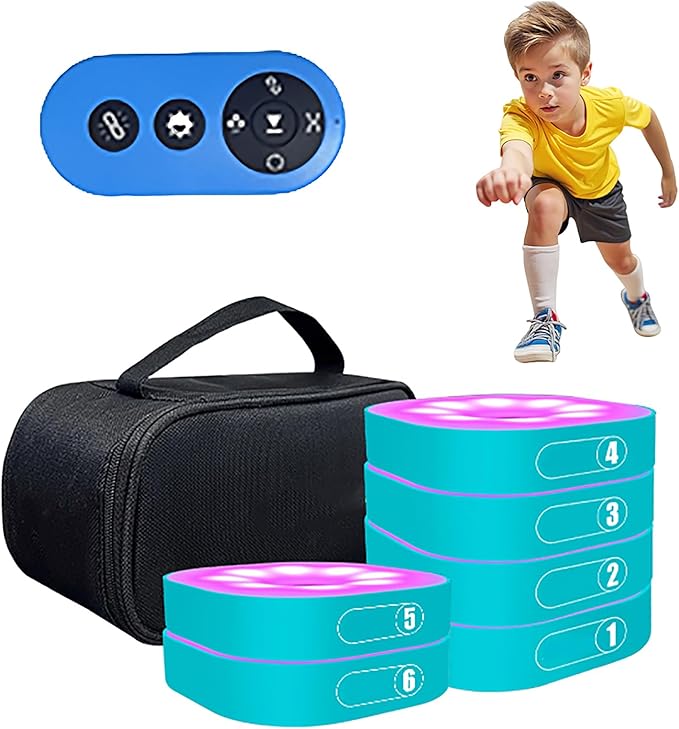 Reaction Training Lights for Kids, Speed Agility Response Training Reaction Lamp, Basketball Boxing Soccer Training Equipment Teaching Props for Sport, Fitness