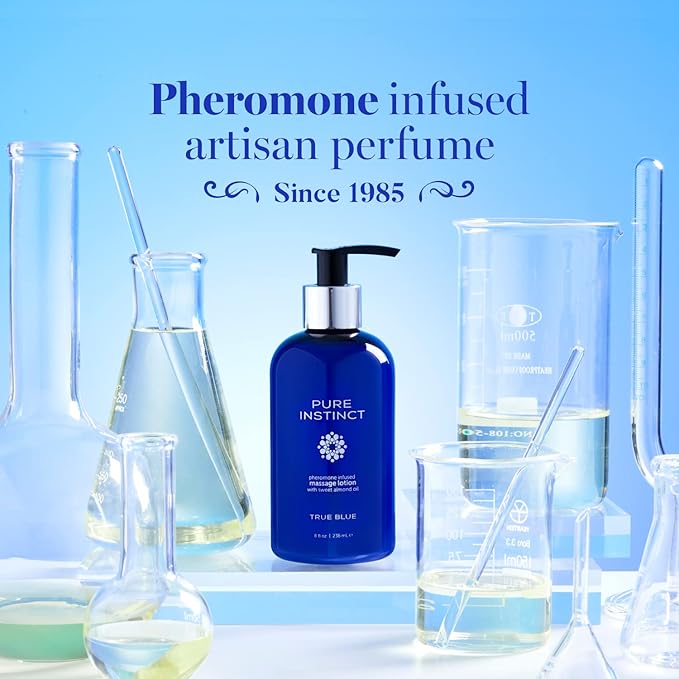 Pure Instinct Pheromone Massage Lotion True Blue 8oz
