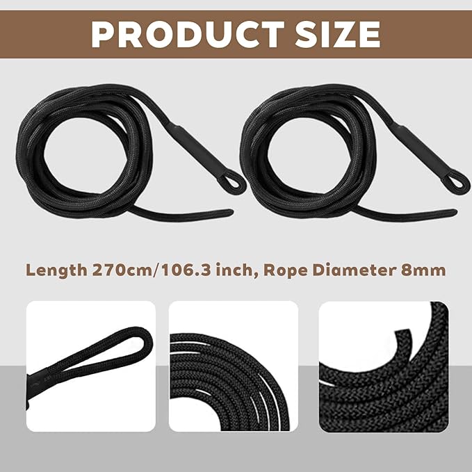 Pilates Reformer Pull Rope, 2Pcs Pilates Reformer Ropes Replacement Strap, Suitable for Home Gym Workout Studio use of Yoga Fitness Equipment, Pilates core Bed Accessory Yoga Strap