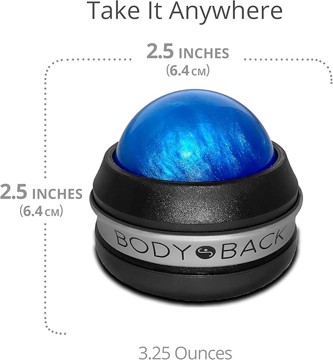 Body Back Manual Massage Roller Ball | Deep Tissue Roller & Lacrosse Ball - Hand Held Massager for Sore Muscles & Joint Pain | 360 Degree Mobility Therapy Ball | Ideal for Athletes & Fitness Recovery