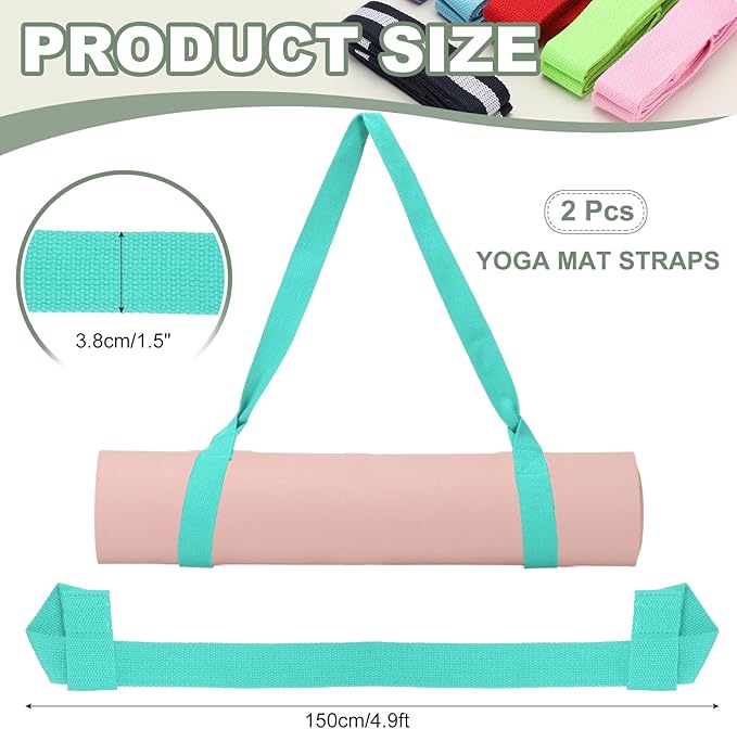Yoga Mat Straps for Carrying, Adjustable Exercise Mat Sling Holder Multi Purpose Mats Carrier
