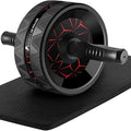 ROMIX Ab Roller Wheel, Wide Ab Wheel Roller with Extra Thick Knee Mat for Home Gym Fitness, Abs Workout Equipment for Abdominal and Core Strength Training for Men and Women, Exercise Wheels for Abs