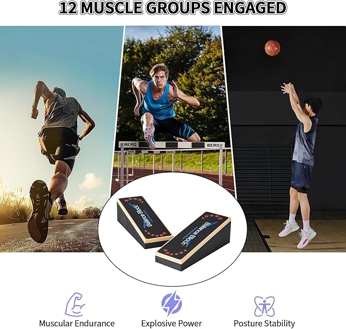 2-in-1 Wobble Balance Board & Calf Stretcher (2-Pack) – for Ankle Physical Therapy, Home Gym Fitness, Senior Balance & Office Stretching, Portable Stability Trainer