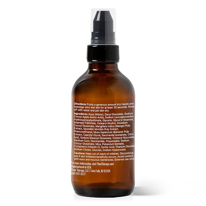 Plant Therapy Radiance Gel-Cream Cleanser 4 oz Removes Makeup, Dirt, & Oil, Gentle, Hydrating, Facial Cleanser