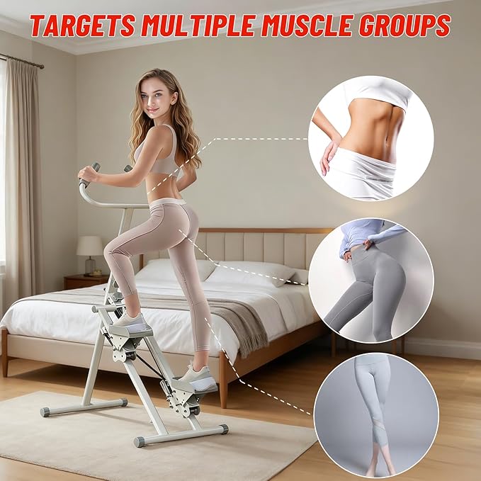 Foldable Stair Stepper for Home Gym with Leg Massager Roller, Full Body Workout Climber Machine, Fitness Equipment with Adjustable Handles