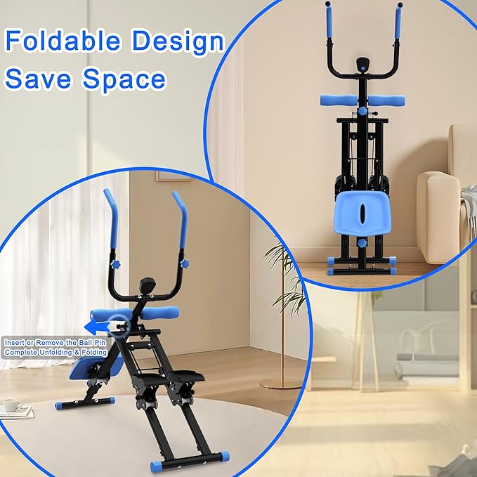 2 in 1 Stair Stepper and Ab Machine, High-Efficiency StairMaster Climber & Ab Trainer, Multi-Function Home Gym Equipment for Full Body Workout, Cardio and Core Training