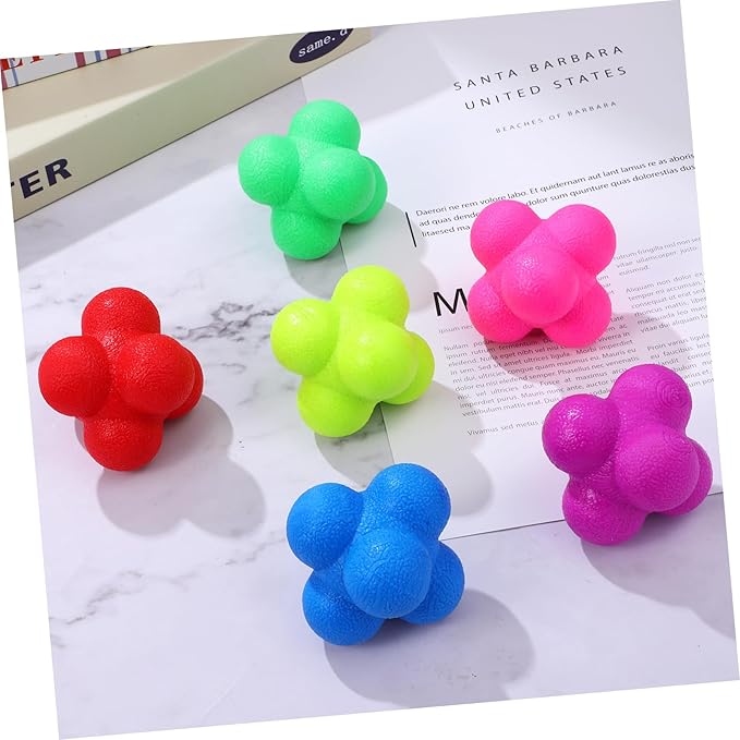 6pcs Hexagonal Reaction Balls Sports Training Reflex Balls for Boys and Girls Adults Fitness Goalkeeper Agility