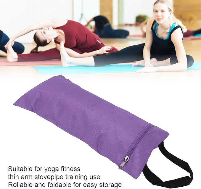 Yoga Sandbag, 3 Colors Zippered Design Oxford Cloth Material Bag, Rollable Foldable Weighted Fitness Bag for Adding Weight and Support