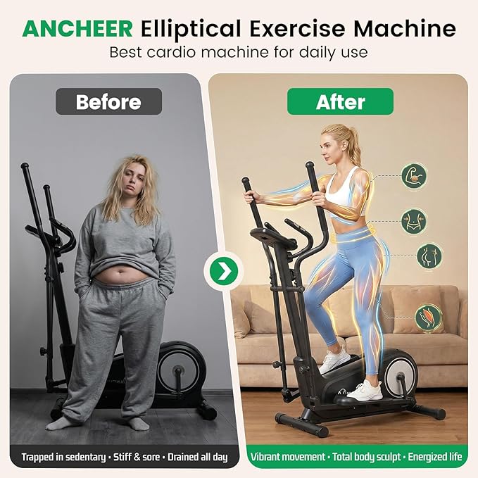 ANCHEERAMA006033 Black Dark Elliptical Exercise Machine