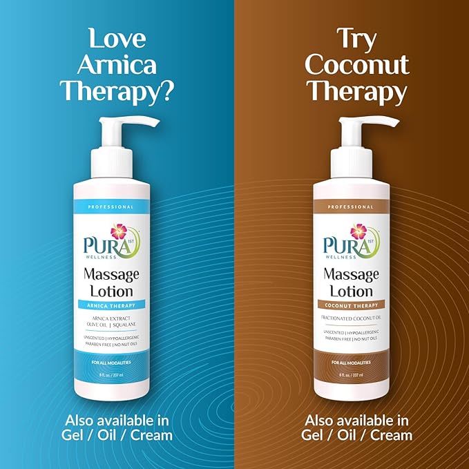 Arnica Therapy 8 Fl oz Massage Lotion, Arnica Extract, Professional, Massage Therapy, Deep Tissue, Unscented, Hypoallergenic, Natural Ingredients, Skin Hydrating, Moisturizing, for Bruising