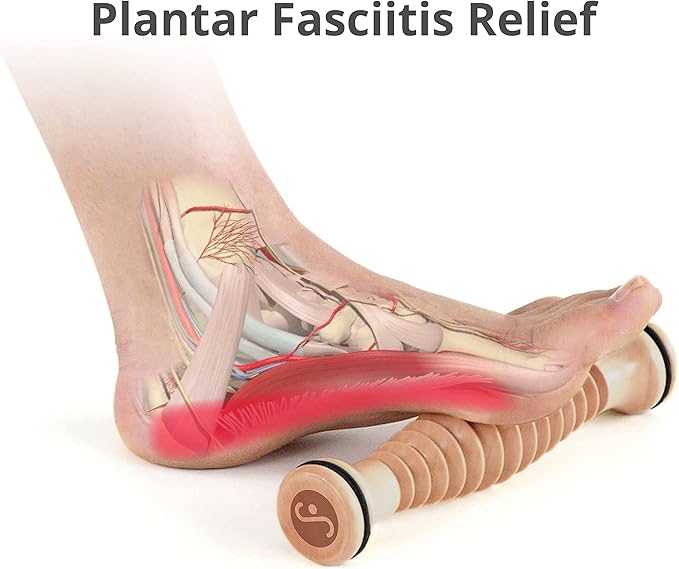 Body Back Wooden Foot Roller, Foot Massager for Plantar Fasciitis, Stress Relief, Relaxation