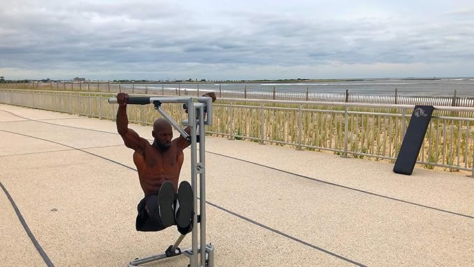 | Patented V-Shaped Equipment for All-Powerful Dips & Resistance Training | Lightweight & Effortless Assembly | Doubles as a Workout Bench|Total Body Workout at Home, Work, Gym