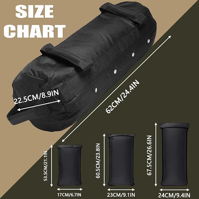 Workout Sandbag, Adjustable Weight Training Fitness Sand Bags with Multiple Handles and 3 Inner Sandbags for Heavy Duty Workout Cross Training Strength Weightlifting