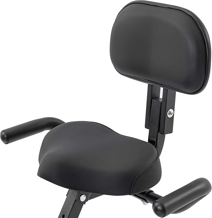 Folding Exercise Bike — 2-in-1 Upright & Recumbent Fitness Bike, 16-Level Adjustable Resistance, Adjustable Backrest, Arm Bands, Compact Foldable Design