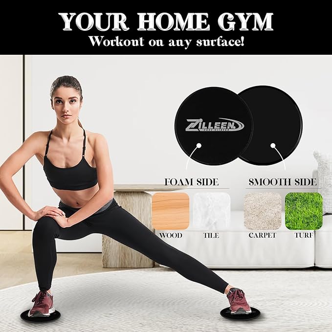 ZILLEEN Exercise Core Sliders for Working Out Workout Pilates Sliders Disc