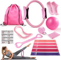 Pilates Kit 14PCS for Women,Home Workout Essentials Kit with Pilates Circle,9 Inch Yoga Ball, Figure 8 Resistance Band, Pilates Sock & Accessories for Beginners, Core Strength
