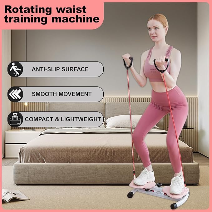 Pilates Twister Set Twisting Exercise Board, 20dB Silent, 150KG Carbon Steel ABS Core, Instant Fat Burn for Home Gym & Body Sculpting