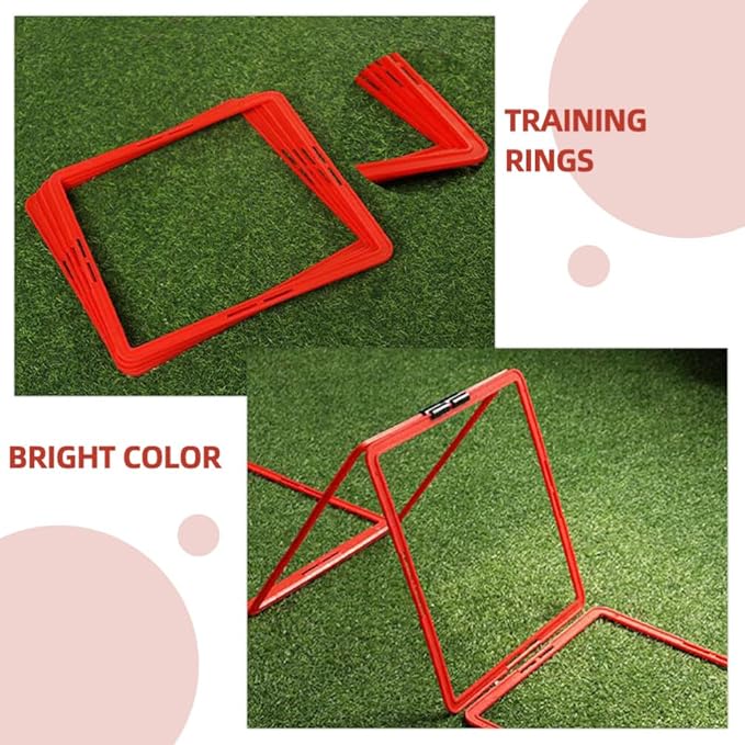 SUPVOX Multi-Function Portable Agility Rings for Football Training 6Pcs Square Speed Circles for Youth Soccer Agility and Footwork Exercises