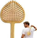15.75" Obcordate Bamboo Back Scratcher with Airbag Cushion – Elastic & Gentle on Skin, Relieves Itching & Massages Back, Shoulders, Legs, Suitable for Women,Men & Adults (B-Pure Wood Color)