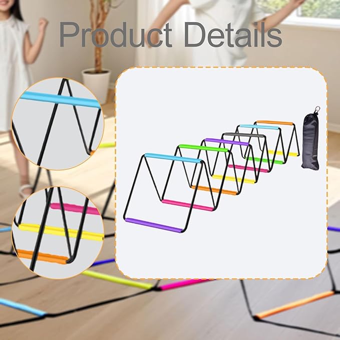 Yiju Agility Ladder Jumping Obstacles, Foldable for Kids Adults Soccer Speed Ladder Agility Training Equipment for Foot Exercise