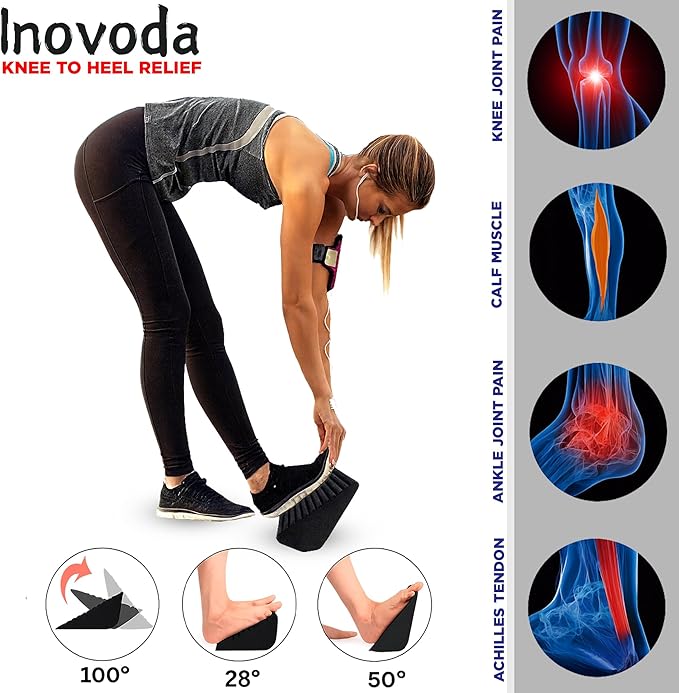 Slant Board for Calf Stretching | Achilles Stretch Board, Ankle Balance Board & Ankle Exerciser Strengthener for Relief of Plantar Fasciitis, Achilles Tendonitis & Calf Tightness | Calf Stretcher with 5 Resistance Bands & Carry Bag