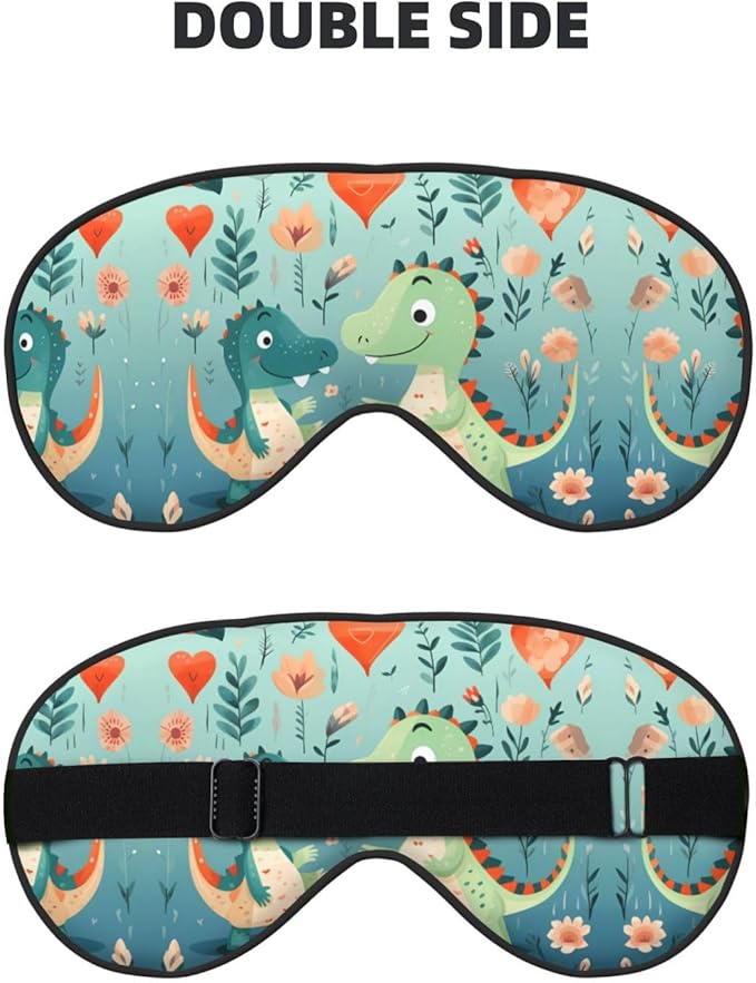 Lovely Little Dinosaur Baby Head-Mounted Double-Sided Light-Blocking Sleeping Eye mask to Protect Eyes and Relieve Eye Fatigue