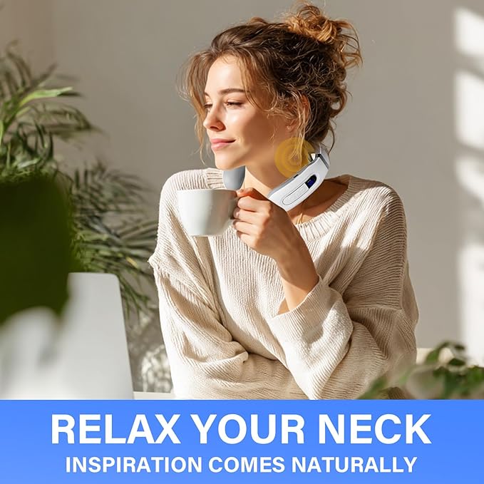 Richie House Neck Massager with Heat, Neck Massager for Pain Relief Deep Tissue,Electric Portable Neck Massager with Heat for Women Men