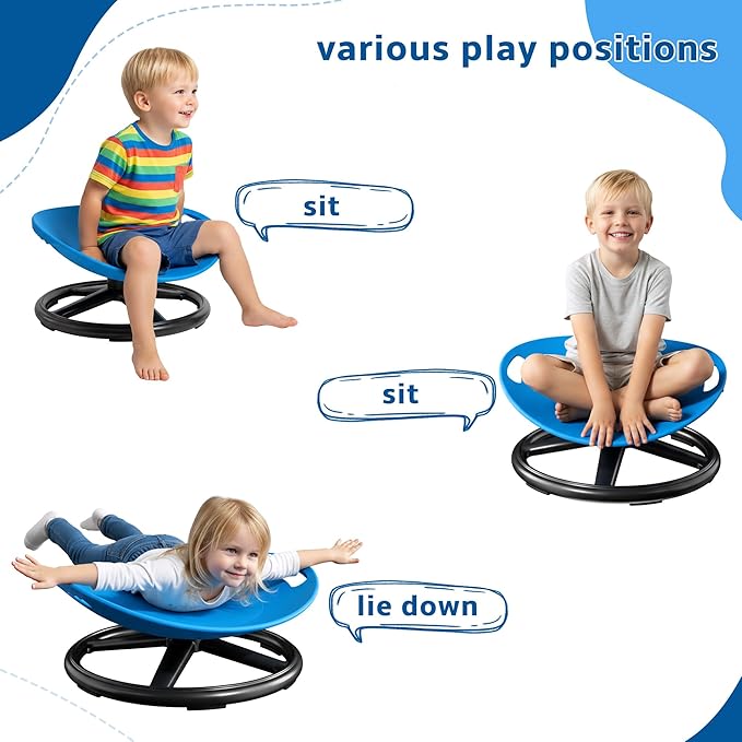 1 Durable Plastic Rotating Sensory Chair - Pilates Stability Chair, Oval Eggshell Design, Upgraded Non-Slip Base, Office Stool, Training And Rehabilitation Equipment, Suitable For Home Use (blue)