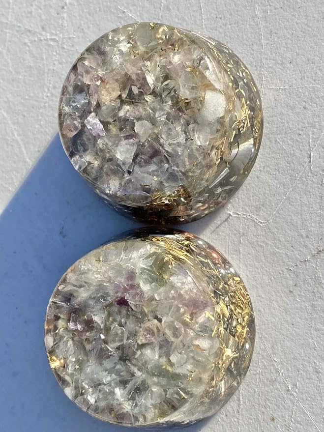 Rainbow Fluorite Orgone Generator Energy Accumulator 528Hz/7.83Hz/Advance Harmonics Many Beautiful Ingredients and Colors! (Rainbow Fluorite)