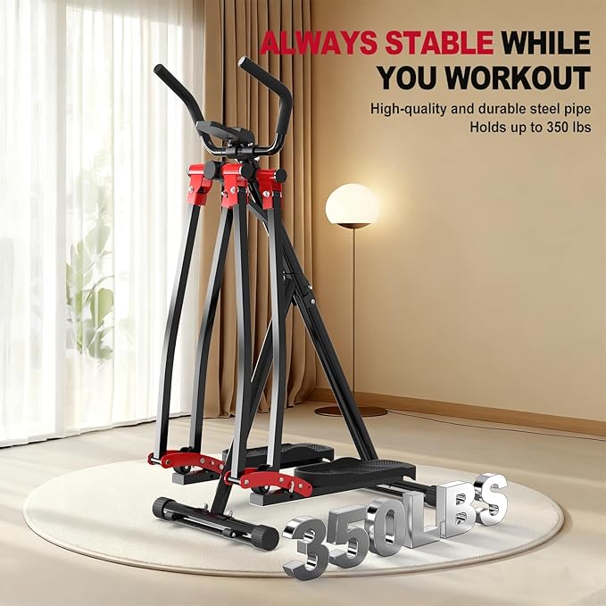 HOTWAVE Space Walker Exercise Machine - Air Walker Elliptical Trainer for Home Use, with Foldable Design for an Aerobic Stepper and Cross Trainer Glider Exercise Machine for Men and Women