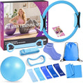 Pilates Kit 13Pcs Home Pilates Essentials Workout Kit with 13" Ring, 10" Ball and Resistance Bands for Women at Home Pilates Equipment Set for Beginners