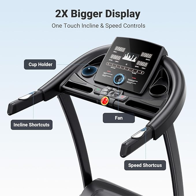 THERUN Incline Treadmill, Treadmills for Running and Walking, 300 lbs Weight Capacity Folding Treadmill with 0-15% Auto Incline, Wide Belt, 3.5 HP, App, Heart Rate