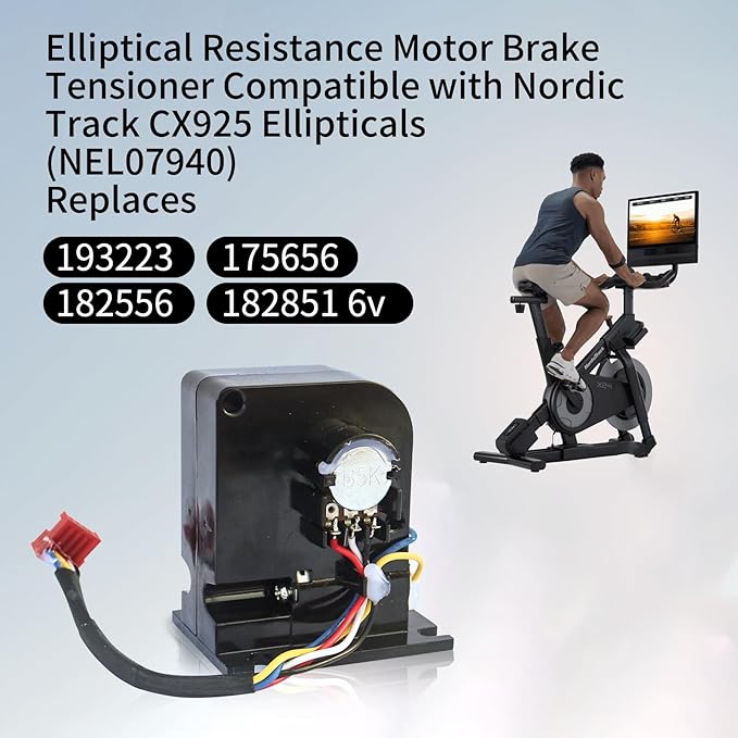 6V Elliptical Resistance Motor Brake Tensioner -Compatible with NordicTrack CX925 Elliptical Trainer- Replacement for NEL07940 193223 175656 182556 182851.